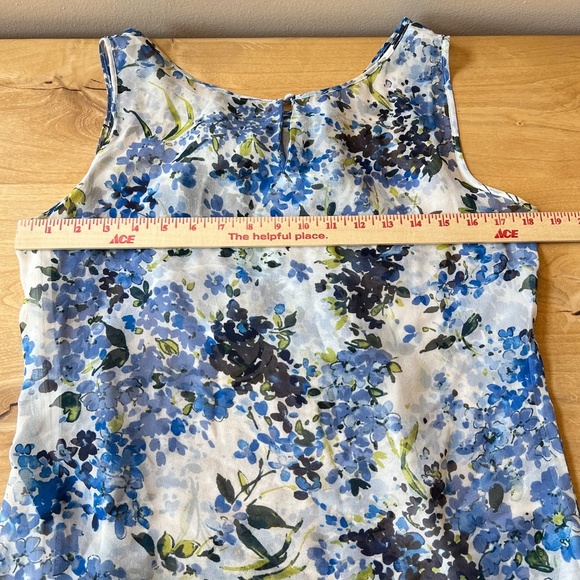 DONCASTER COLLECTION BLOUSE 10 100% SILK RUFFLES SIDE ZIP FLORAL SUMMER FEMININE - Picture 9 of 13